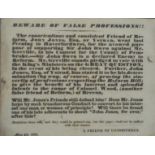 William IV Welsh political flyer relating to John Jones of Ystrad, Sir John Owen and Mr Greville,