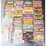 Fifty-seven Marvel comics including The Avengers, Star Heroes, Rampage, Secret Wars, Overkill,