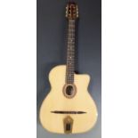 CSL The Gypsy Jazz acoustic guitar fitted with six steel strings, model MAC 12 OSH, in hard carry