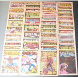 A run of sixty-three Marvel Comics Spider-Man comprising 314-375 (366 and 348 missing) and three