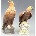Beswick Golden Eagle whisky decanter and a Royal Doulton Golden Eagle, tallest 27cm