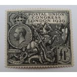 Great Britain 1929 U.P.U. Congress £1 black unmounted mint