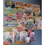 Sixteen DC comics comprising World's Finest 133, 134, 145 and 146, Hawkman 2, Justice League of