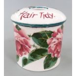 Wemyss hair tidy decorated with roses, H6cm