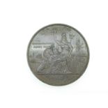 Queen Victoria 1837-1897 'God Bless Our Queen' bronze commemorative medal / plaque, reverse seated