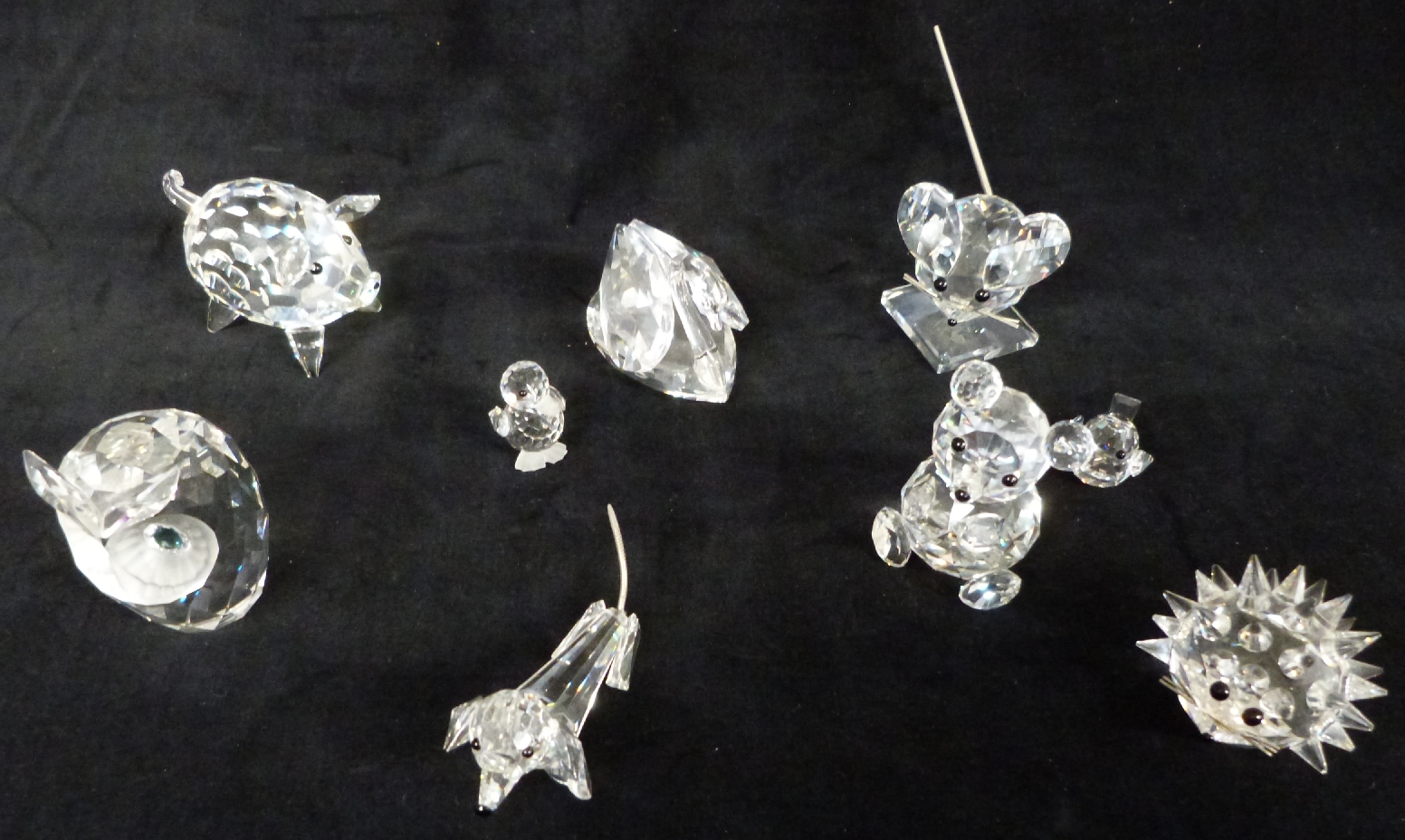 A collection of nine Swarovski animals including hedgehog, owl, mouse etc - Image 2 of 8