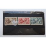 Great Britain 1913-18 2s 6d, 5s and 10s seahorses, mounted mint