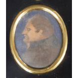 18thC portrait miniature of Napoleon, inscribed verso 'A correct likeness of Napoleon Bonaparte