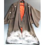 A Japanese kimono with crane decoration