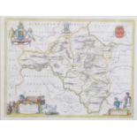 17thC Blaeu map of Radnorshire, 41x53cm