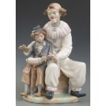 Nao figures of a clown teaching the accordion, H31cm