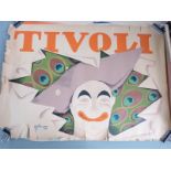 Four vintage Tivoli circus posters all but one marked Bogelund, 1917, 1918, 1922 and 1928, each 43 x