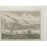 Matthaus Merian 17thC engraving of Heidelberg, Germany, 28 x 36m