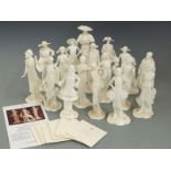 Seventeen Royal Worcester figurines from the 1920's Vogue Collection, with certificates, tallest