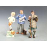 Royal Doulton figure The Laird HN2361, The Parisian and and Royal Worcester figure October,