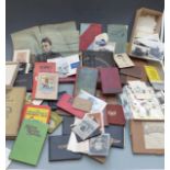 A group of ephemera including musical Edwardian autograph albums, vintage game, Cunard Queen