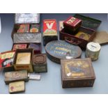 Quantity of vintage tins to include Farrah's Original Harrogate toffee, Pluto lighter fuel, Rothmans