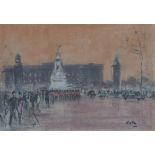 Aubrey Sykes (1910-95) 'The Mall' pastel on paper, signed lower right, 26 x 37cm, framed and glazed