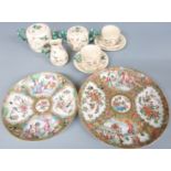 Two 19th/20thC Chinese famille rose shallow dishes, largest diameter 24.5cm and a Japanese