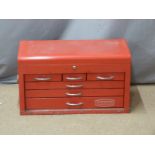 Proto (Snap On style) six drawer tool chest with hinged lid and lift out compartment, W68 D31 H40cm