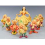 Wade Disney Snow White and the Seven Dwarfs cellulose figures, tallest 16.5cm