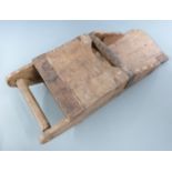 Chinese wooden grain scoop with Chinese script to the side
