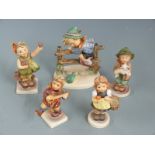 Five Goebel Hummel figures