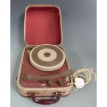 Westminster record player, c1950s, in fibreboard case