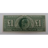 Great Britain 1911-13 £1 deep green, unmounted mint