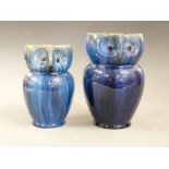 Two Denby Bourne Pottery owl jugs, tallest 17.5cm