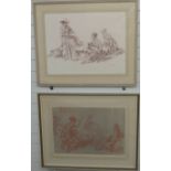 Two signed William Russell Flint RA (1880-1969) prints with blind stamp bottom left, one nude ladies