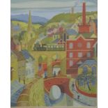 Roy Lapidge 20thC 'Woollen Town' acrylic, possibly Stroud, signed and dated 1988 to lower right,