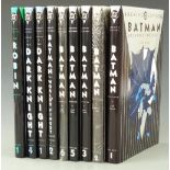 Nine DC Archive Editions comic books comprising Batman 1, 2, 3, 5, 6, Batman World's Finest 2, Robin