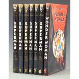 Seven DC Archive Editions comics books comprising Superman volumes 1-8 (4 and 5 missing) and