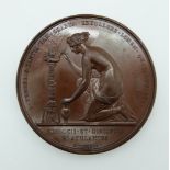 Victorian commemorative bronze medal of Sir Benjamin Brodie by W Wyon, RA, the reverse a semi-nude