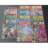 Twelve Marvel Comics ROM Spaceknight comprising 1, 3, 20, 31, 50, 55, 56, 58, 60 and 65.
