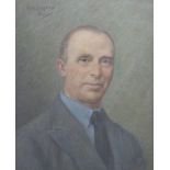 Kate Coughtrie oil on board of a gentleman, signed and dated 1941 to left, 50 x 40cm, framed and