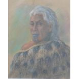 Carl Thorwald Laugesen, (New Zealand, 1900-1987) 'Ngariini Mariu', pastel portrait of a Maori