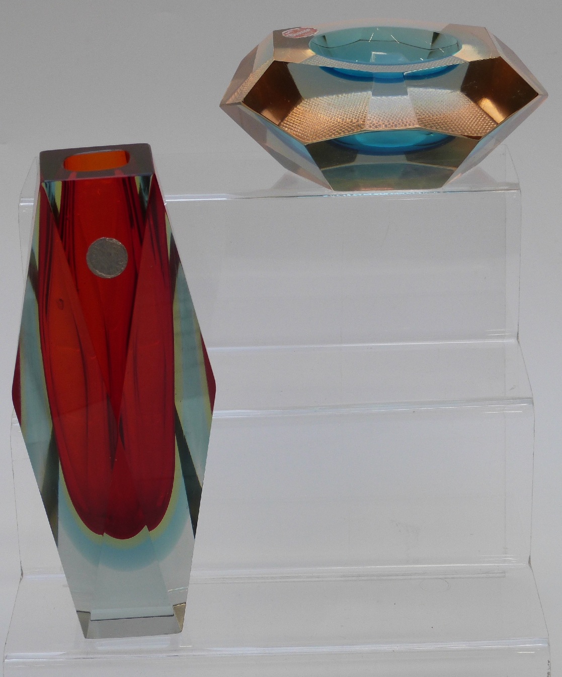 Murano Sommerso vase and bowl