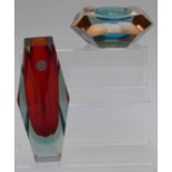 Murano Sommerso vase and bowl