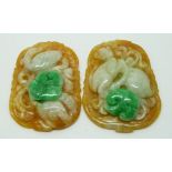 Two Chinese carved jade plaques/ pendants