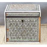 Indian inlaid tea caddy, 13 x 13 x 12cm