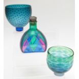 Four Studio glass pieces including one signed Bev Jacks 'Spots' 1994 (Bev Jacks was a cofounder of