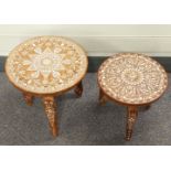 Pair of Anglo Indian inlaid side tables