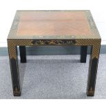 A hardwood coffee table with chinoiserie decoration, W66 x D56 x H54cm