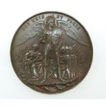 Victorian Anniversary of the Volunteer Movement bronze medal with winged knight verso after Noel