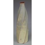 Emily Myers Studio pottery wrythen bottle vase with original receipt 2004, H34cm