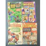 Four Marvel comics comprising Marvel Tales #8, Tales To Astonish #42 and 53 and Tales Of Suspense #