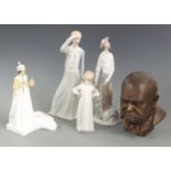 Lladro figures Coalport Queen Elizabeth and Royal Mint Classic bust of Winston Churchill limited