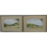 John Forster pair of watercolours, Bourne Stream, Wotton-under-Edge (currently the site of the